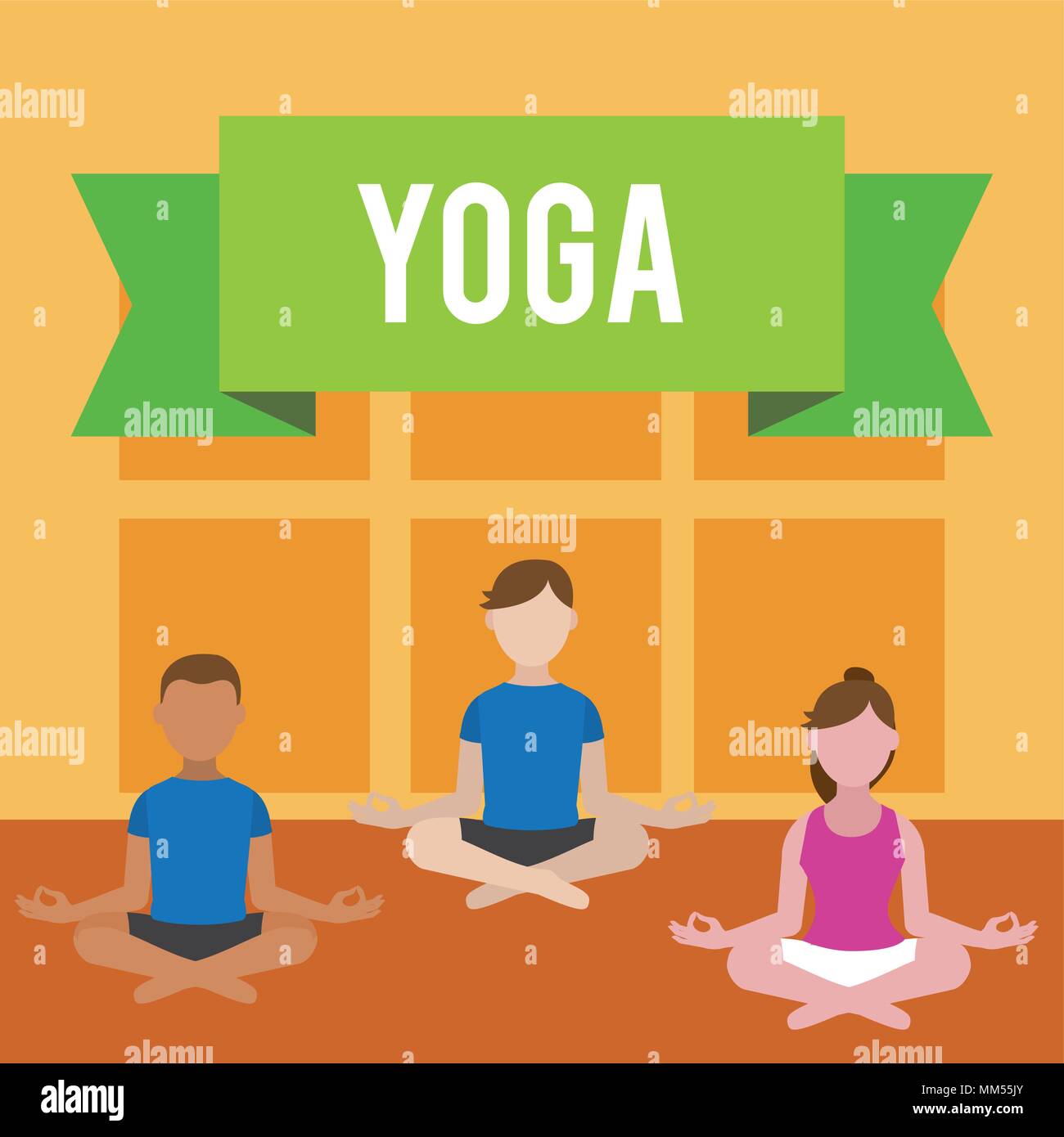 Yoga exercise cartoon Stock Vector Image & Art Alamy