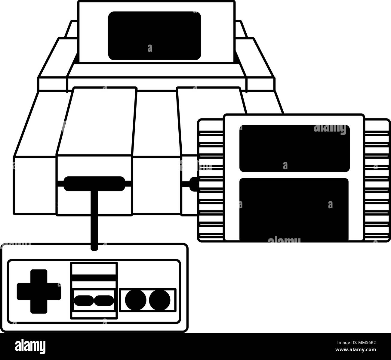 Retro videogame console on black and white Stock Vector Image & Art - Alamy