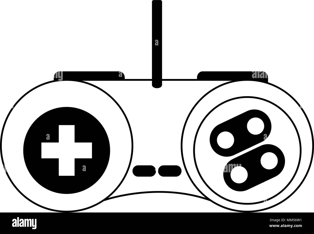 Console gamepad technology on black and white Stock Vector Image & Art ...