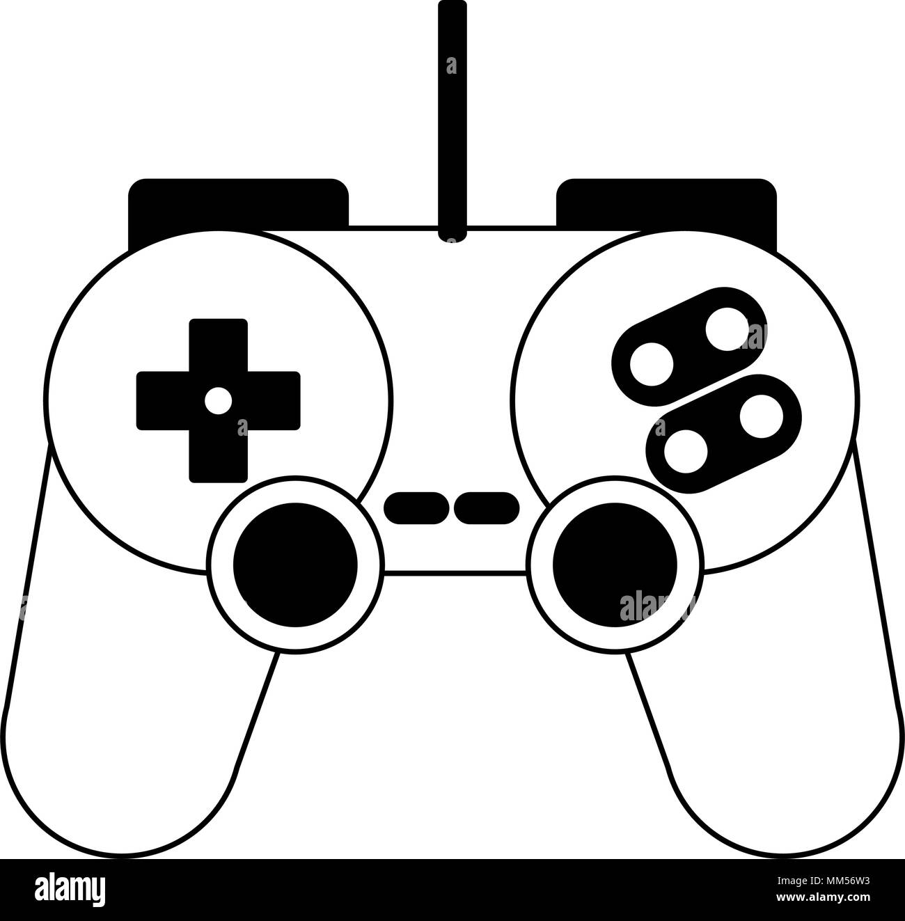 Console gamepad technology on black and white Stock Vector Image & Art ...