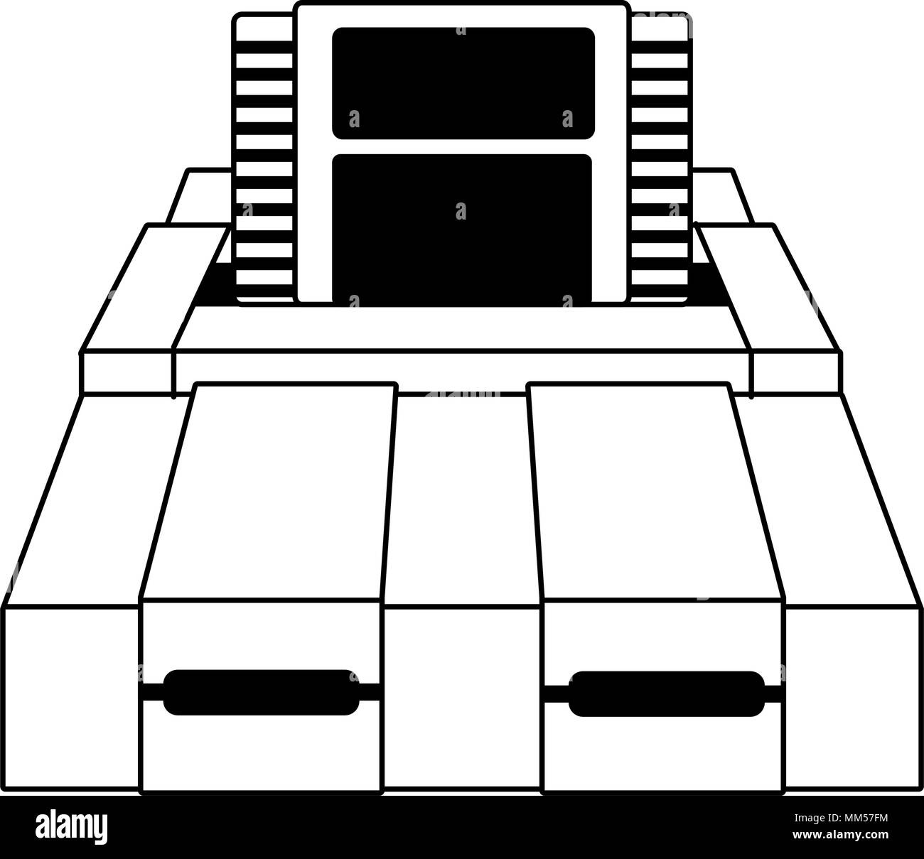 Retro videogame console on black and white Stock Vector Image & Art - Alamy