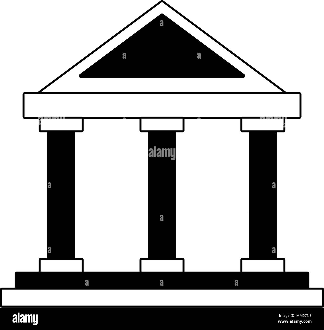 Bank building symbol on black and white Stock Vector Image & Art - Alamy