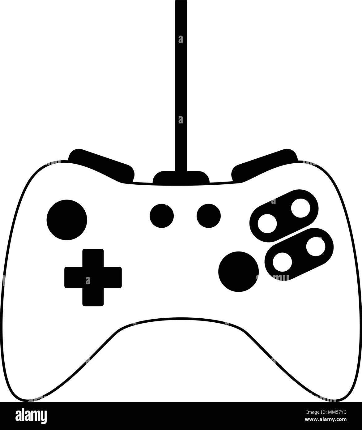 Console gamepad technology on black and white Stock Vector Image & Art ...