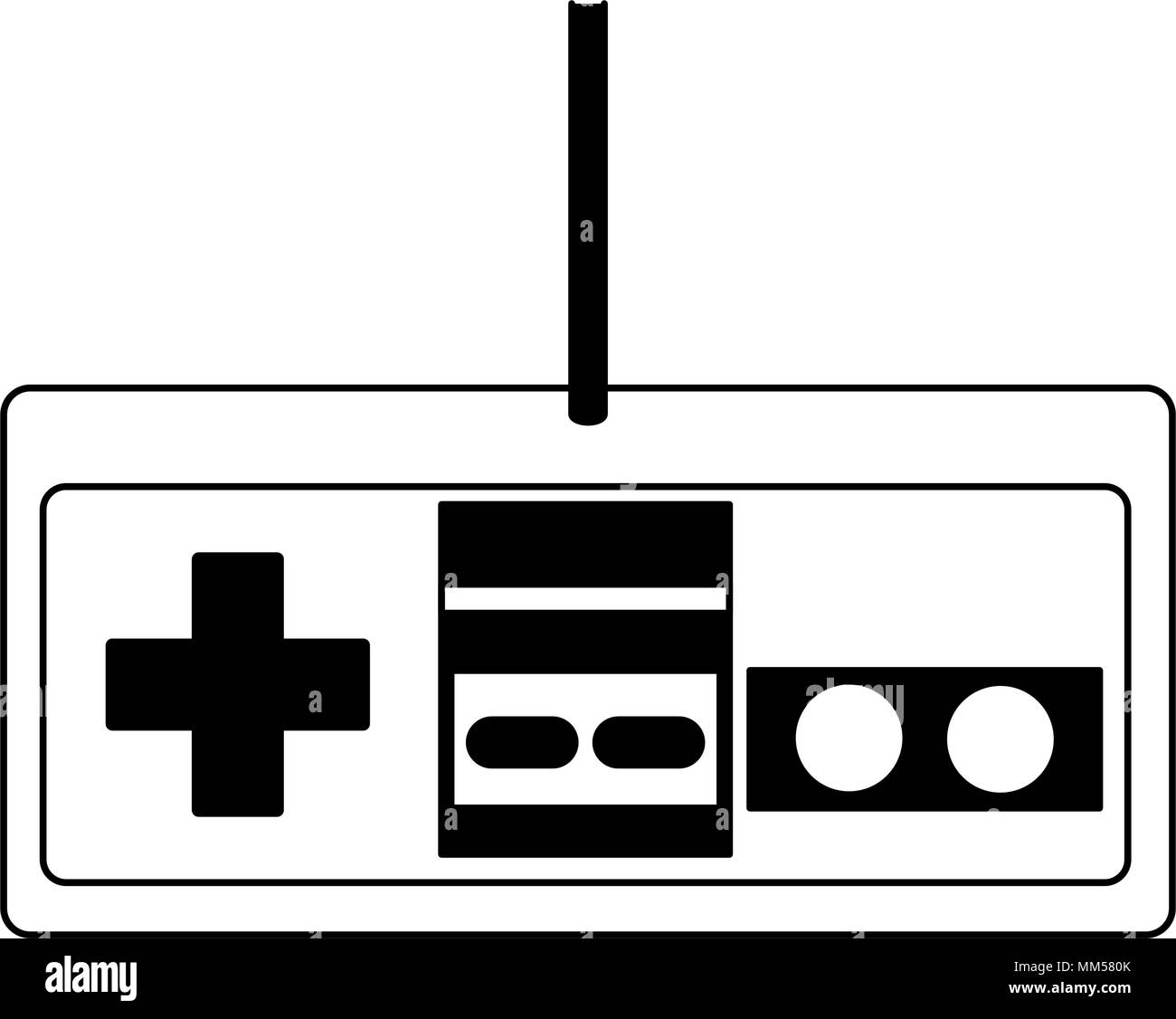 Console gamepad technology on black and white Stock Vector Image & Art ...