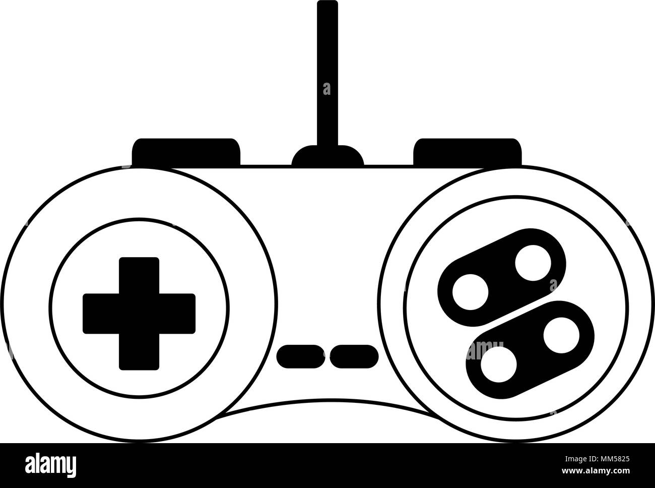 Console gamepad technology on black and white Stock Vector Image & Art ...