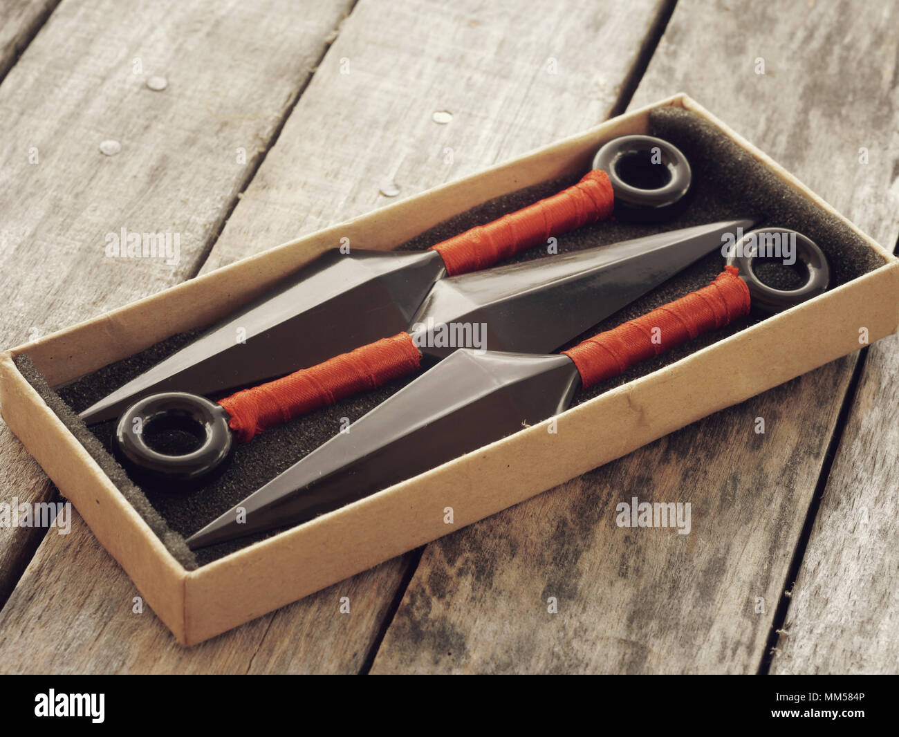 throw ninja weapons retro vintage style Stock Photo Alamy