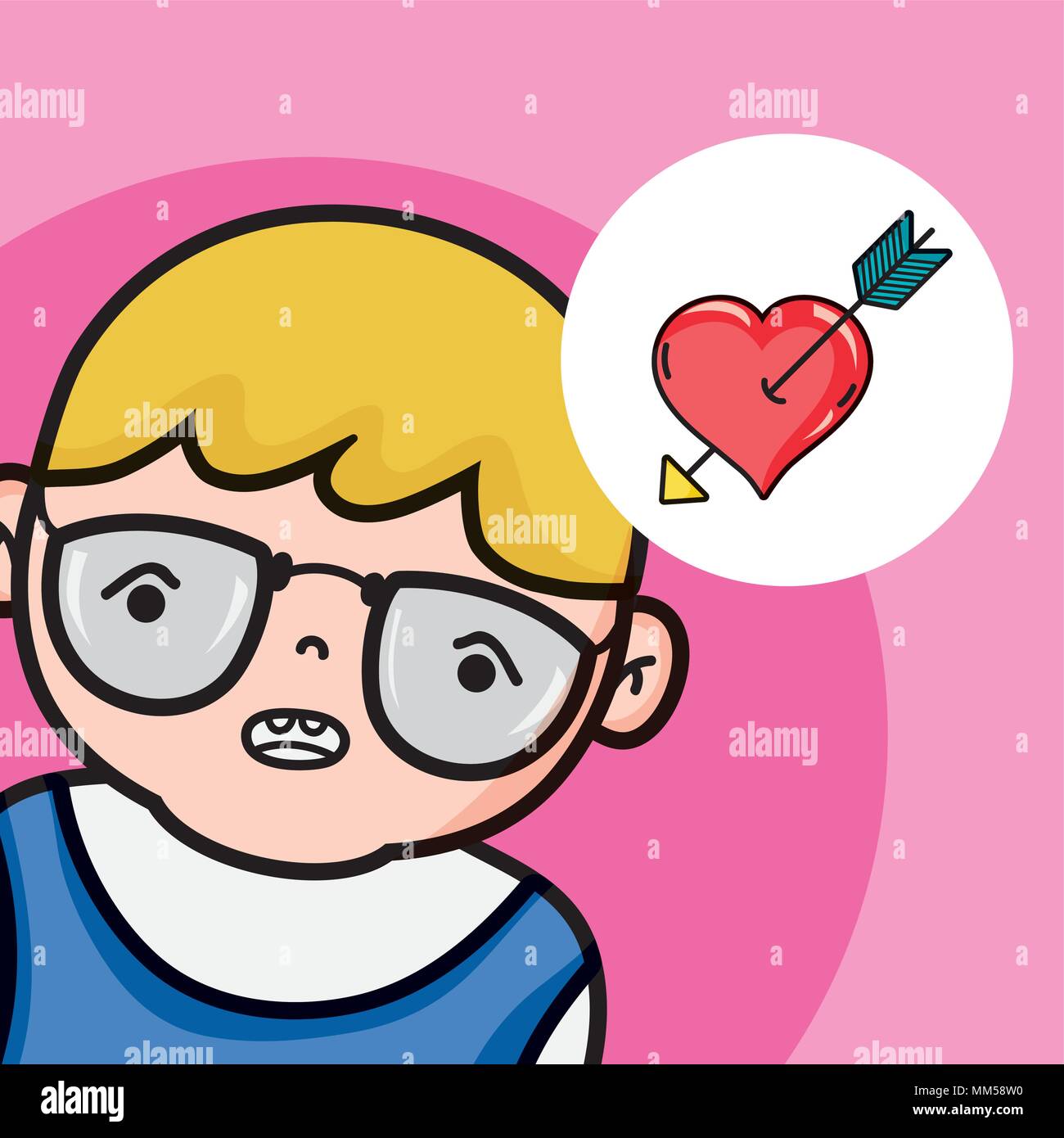 Cute Boy In Love Cartoons Stock Vector Image Art Alamy