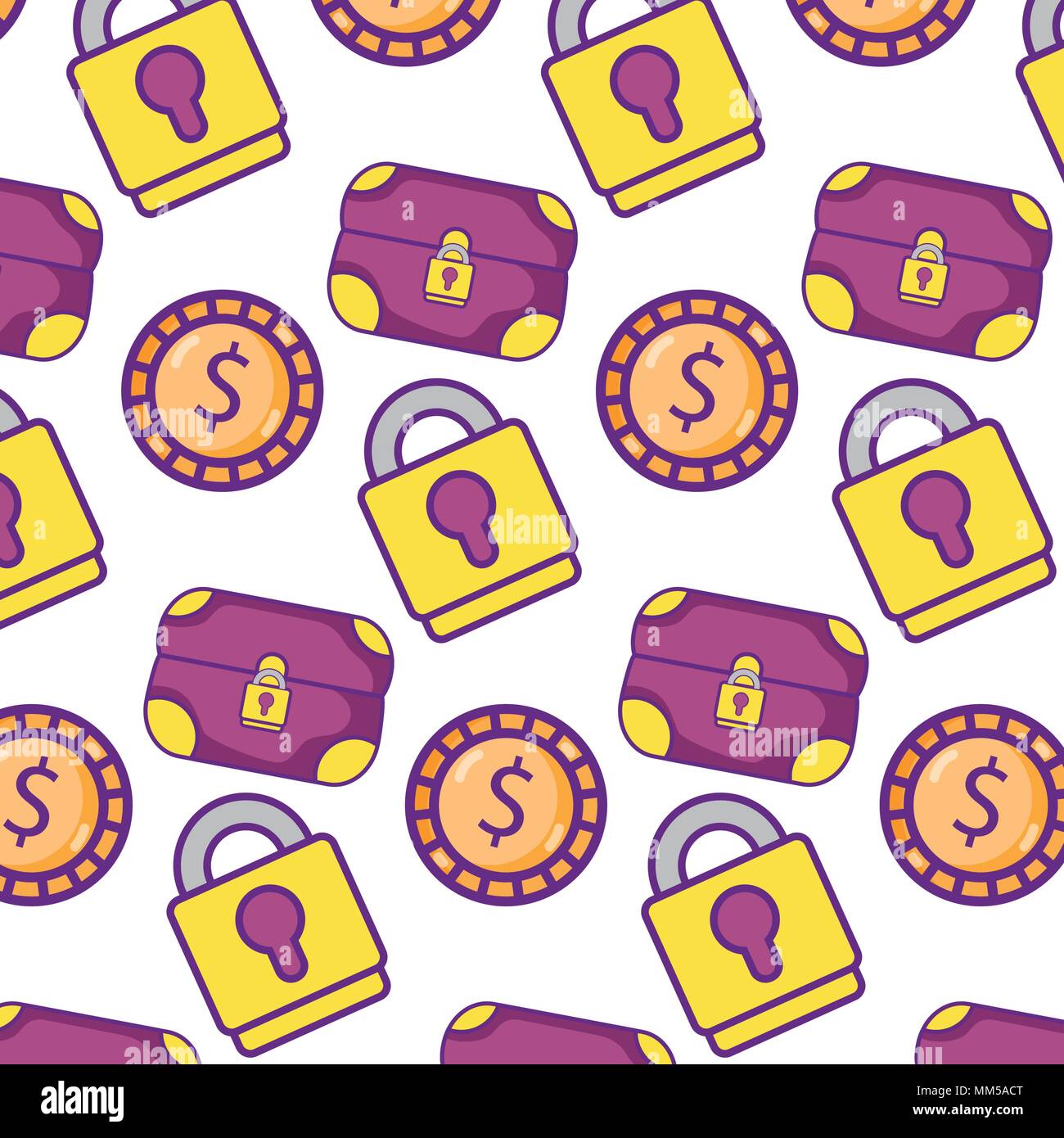 chest with gold coins and padlock background Stock Vector Image & Art ...