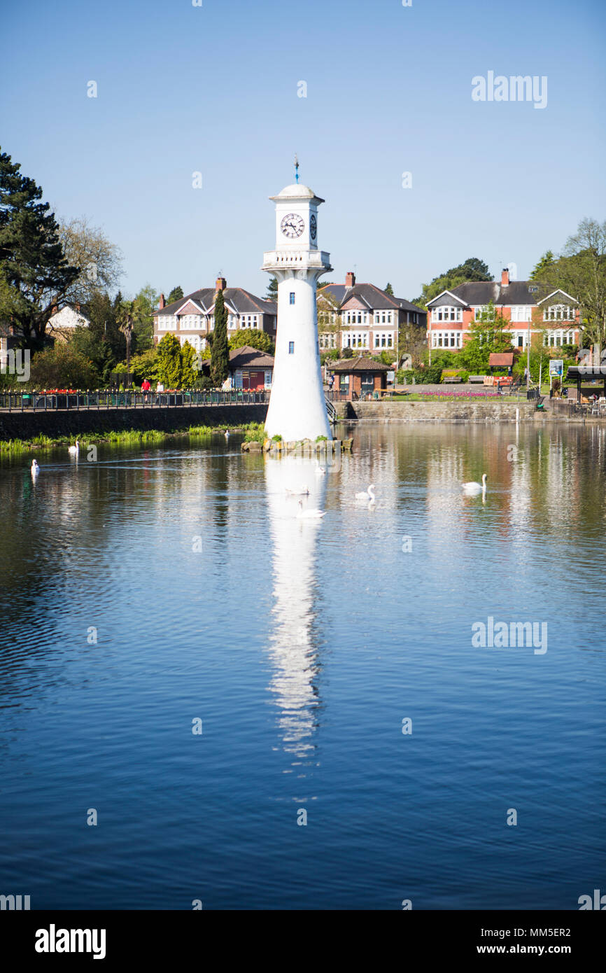 The iconic clock tower in Roath park, the best park in Wales Stock ...