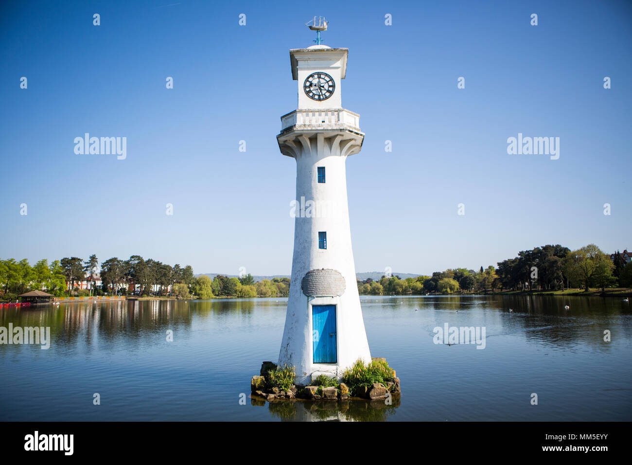 The iconic clock tower in Roath park, the best park in Wales Stock ...