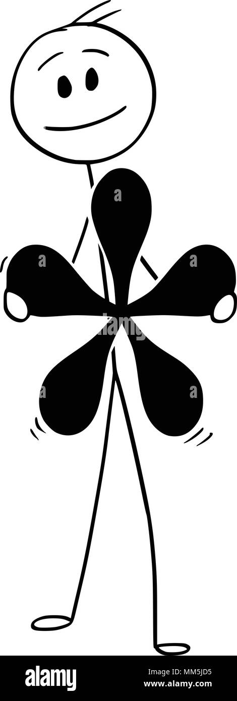 Cartoon of Man or Businessman Holding Big Asterisk or Multiplication Symbol or Sign Stock Vector