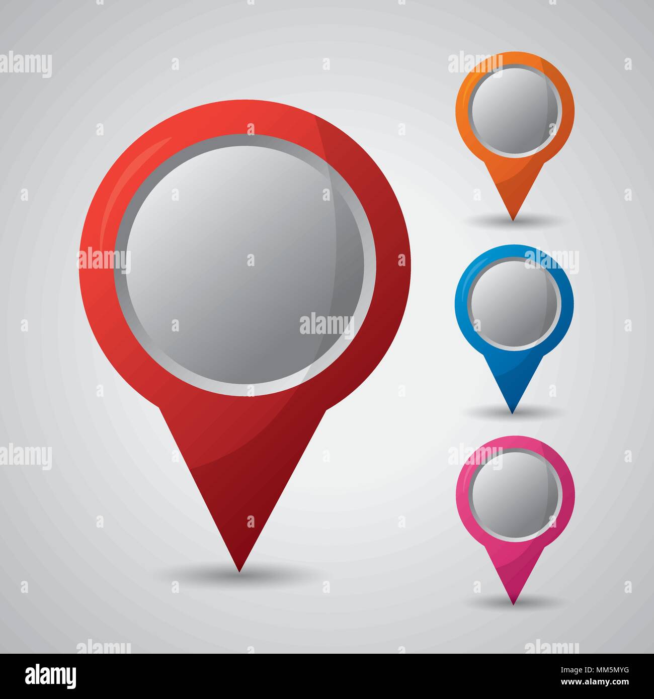 gps navigation many colored destination direction location vector ...