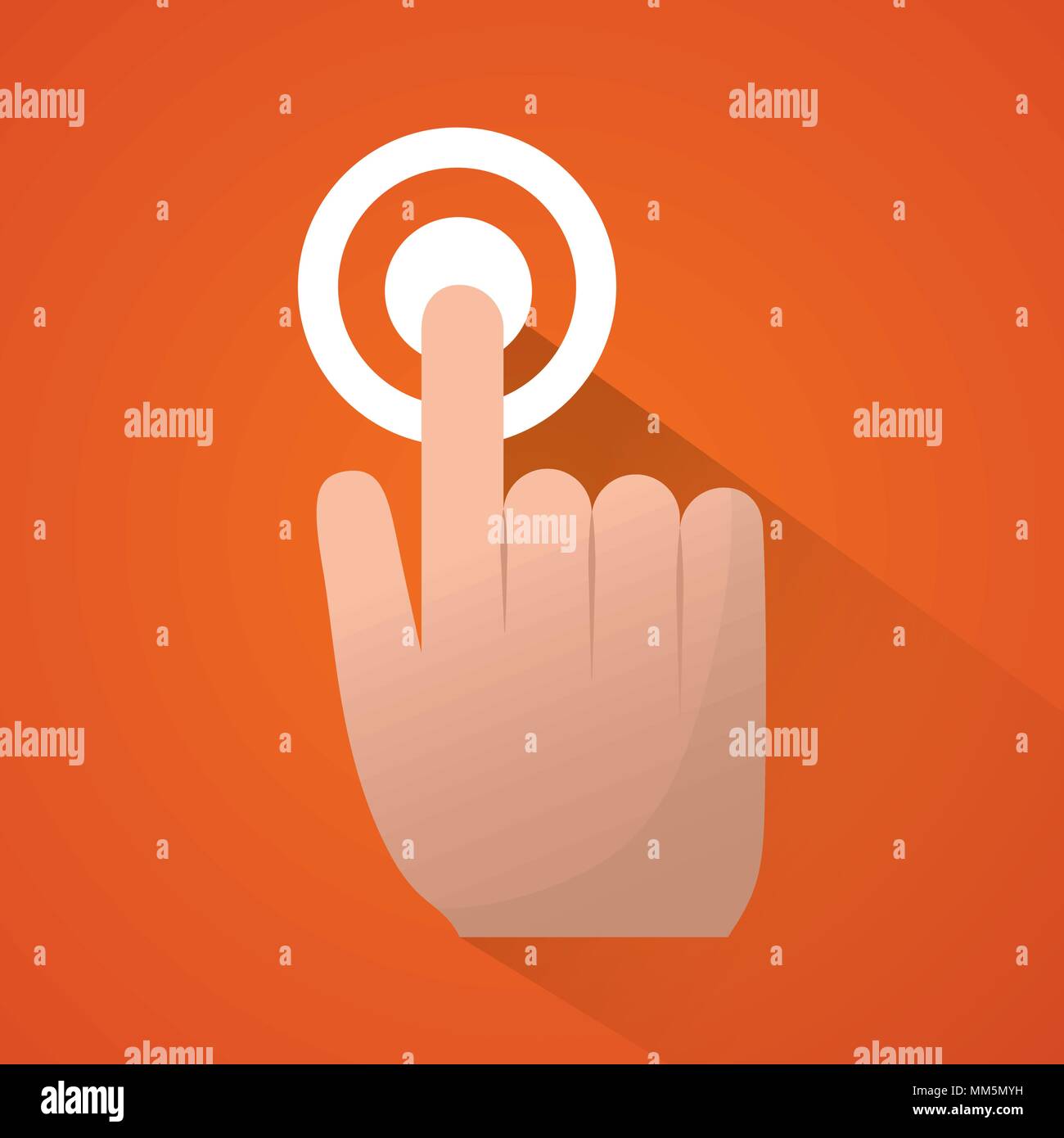 gps navigation orange background hand clicking web vector illustration ...