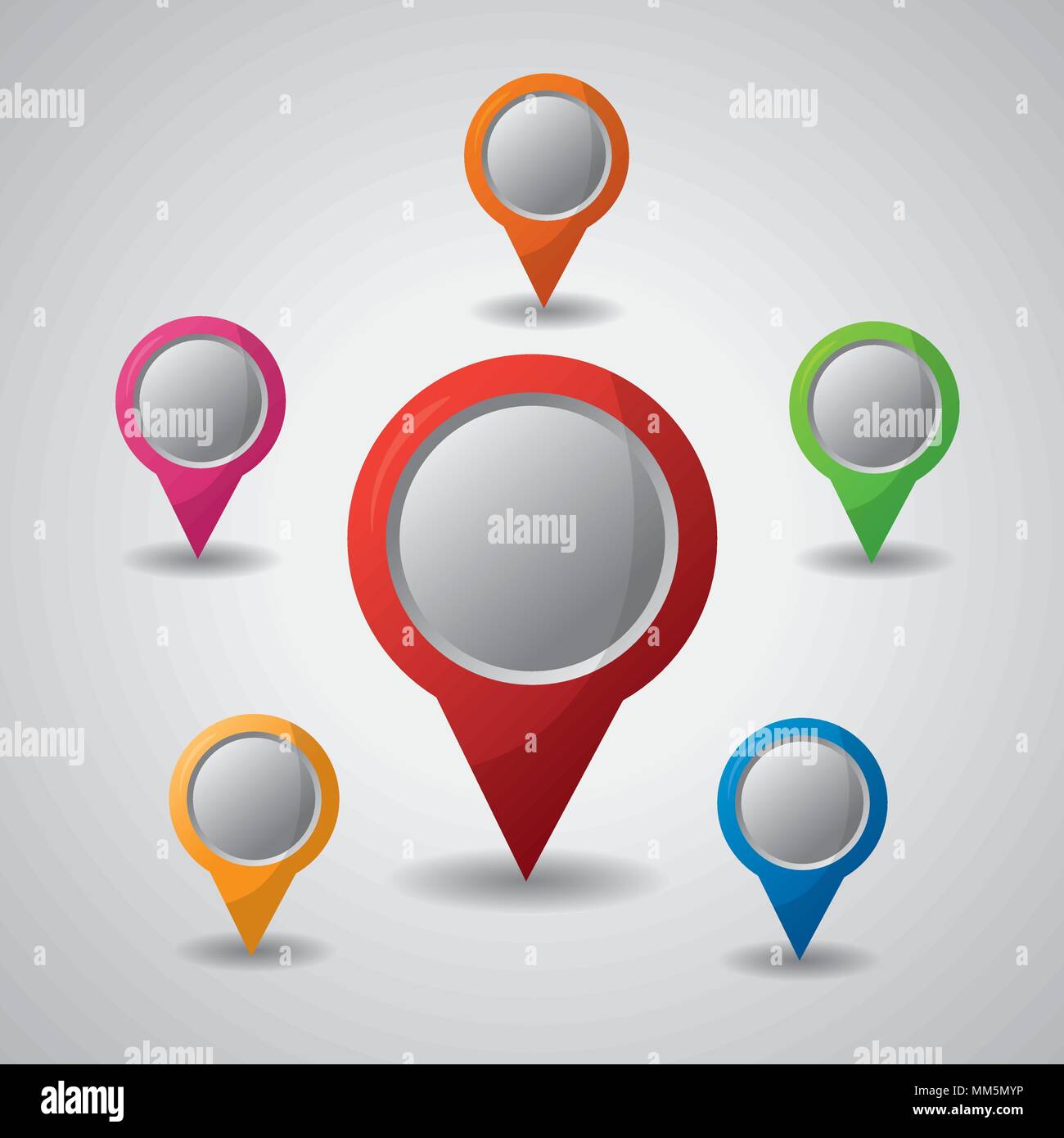 gps navigation many pin maps colored destination location vector ...