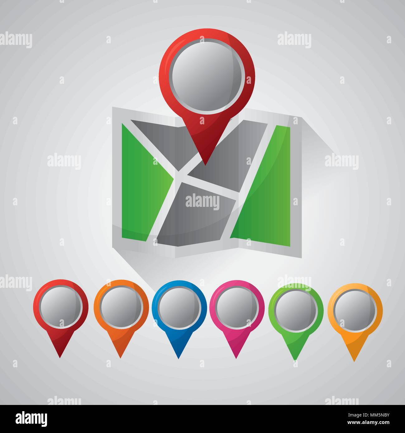 gps navigation application colorful pin maps location arrival ...