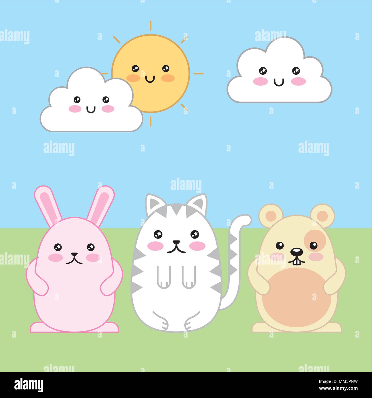 Kawaii Cute Rabbit Cat And Mouse Cartoon Vector Illustration Stock Vector Image Art Alamy Kawaii Cute Rabbit Cat And Mouse Cartoon Vector Illustration Stock Vector Image Art Alamy
