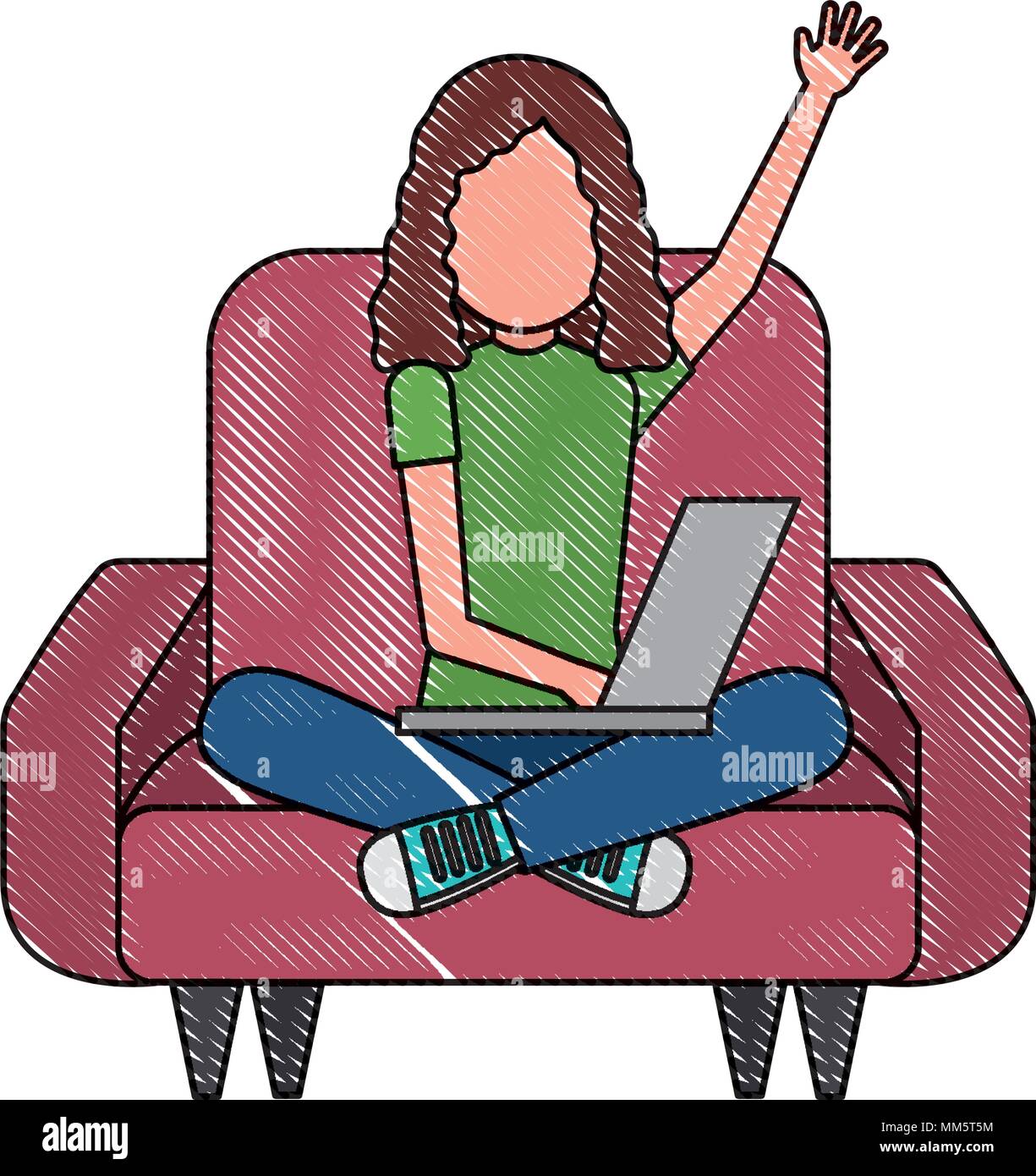 People Sitting Sofa Surfing Cut Out Stock Images Pictures Alamy