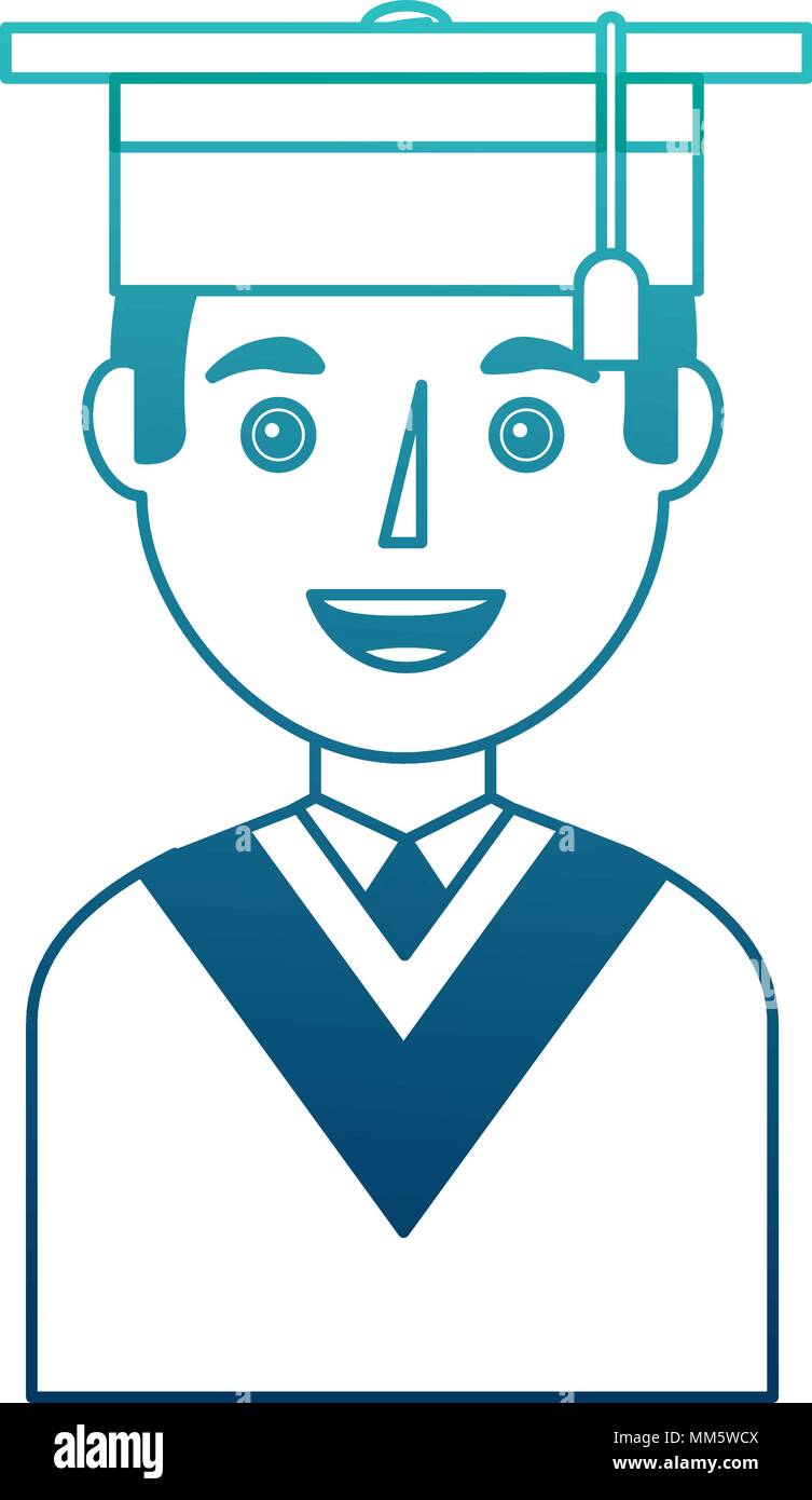 young man with graduation hat vector illustration design Stock Vector ...