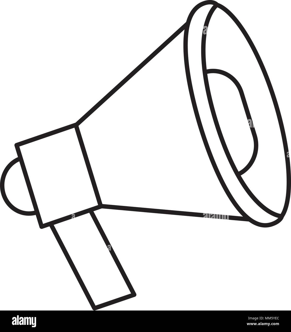 megaphone message announce speak icon vector illustration thin line