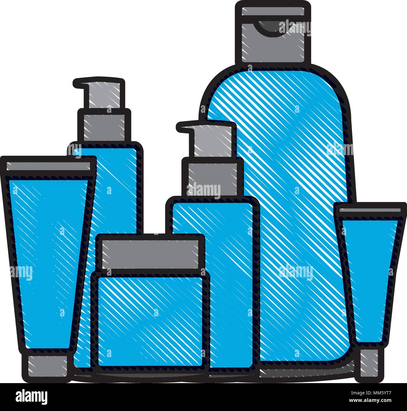 set of cosmetic packages template of plastic containers bottles tubes vector illustration