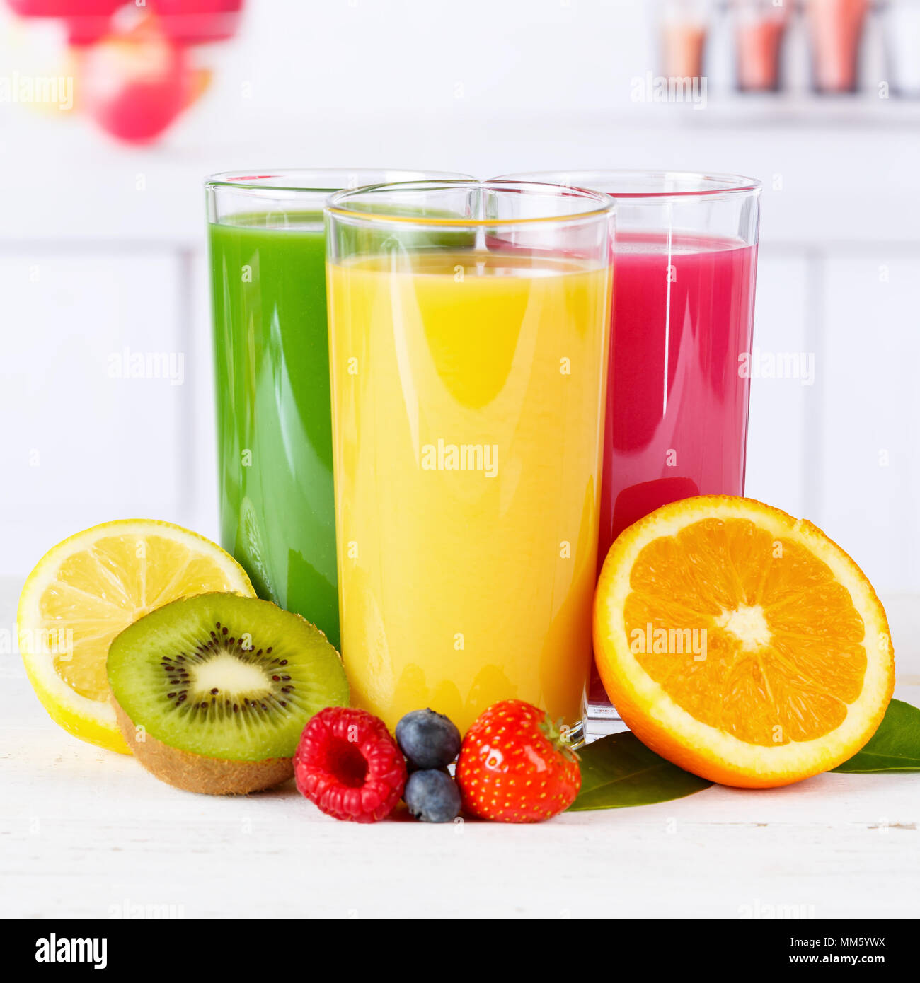 Juice smoothie smoothies orange oranges square fruit fruits fresh drink Stock Photo