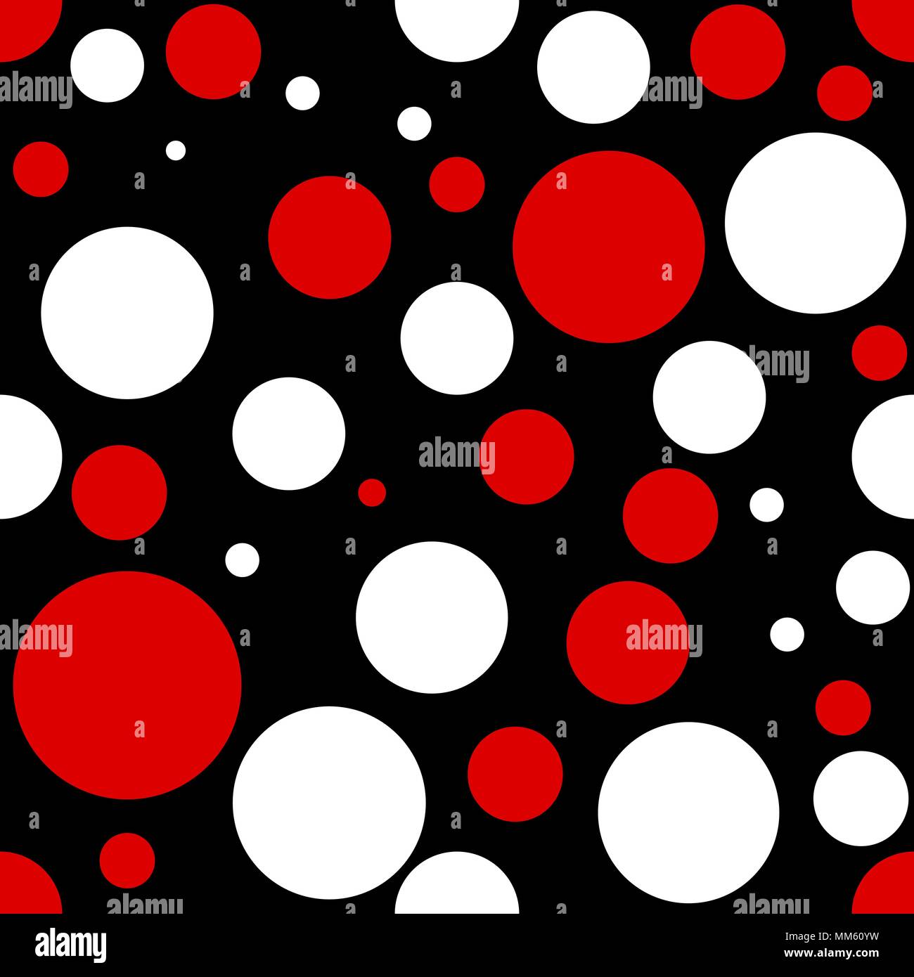 Vector red and black dot geometry seamless pattern. color abstract ...