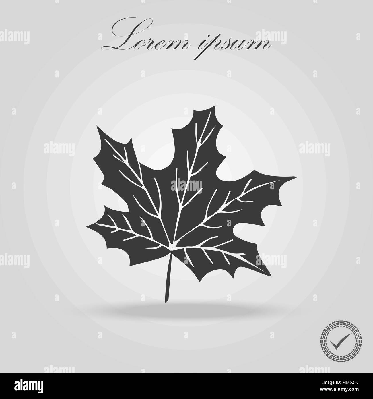 icon black silhoutte maple leaf. black line art maple leaf isolated ...