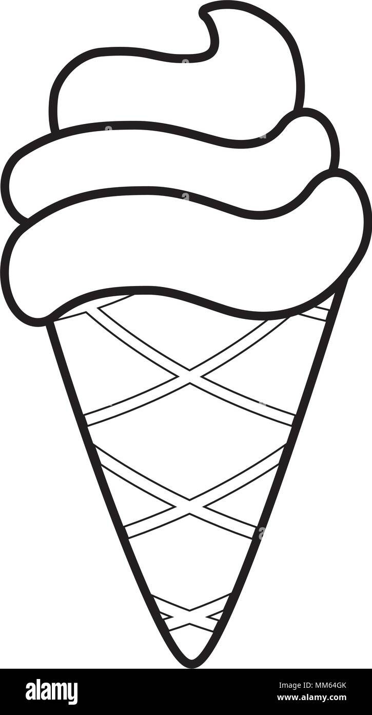 ice cream cone icon over white background, vector illustration Stock ...