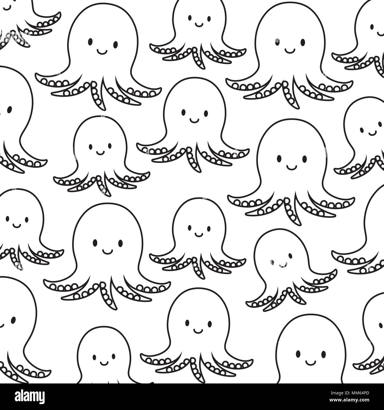 background of cute octopus pattern, vector illustration Stock Vector ...