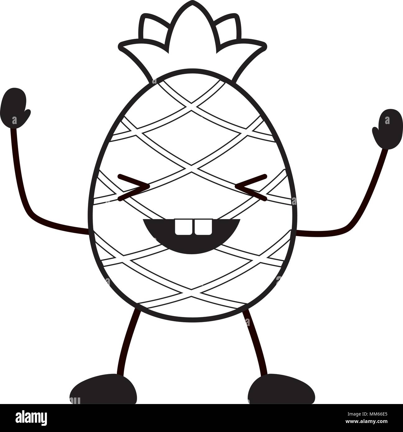 kawaii pineapple icon over white background, vector illustration Stock ...