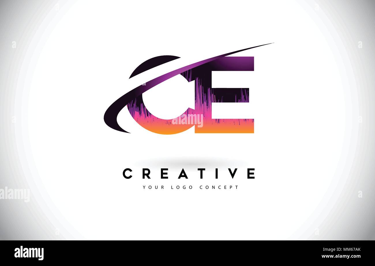 CE C E Grunge Letter Logo with Purple Vibrant Colors Design. Creative ...