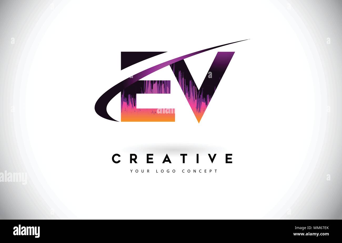 EV E V Grunge Letter Logo with Purple Vibrant Colors Design. Creative ...