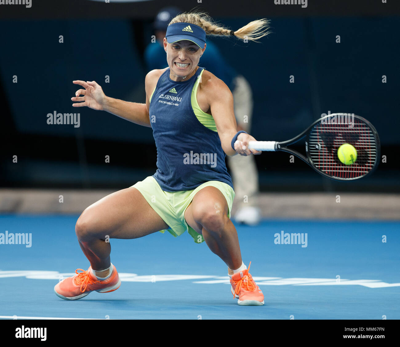 German tennis player Angelique Kerber playing forehand shot in Australian Open 2018 tennis tournament Melbourne Park Melbourne Victoria Australia Stock Photo Alamy