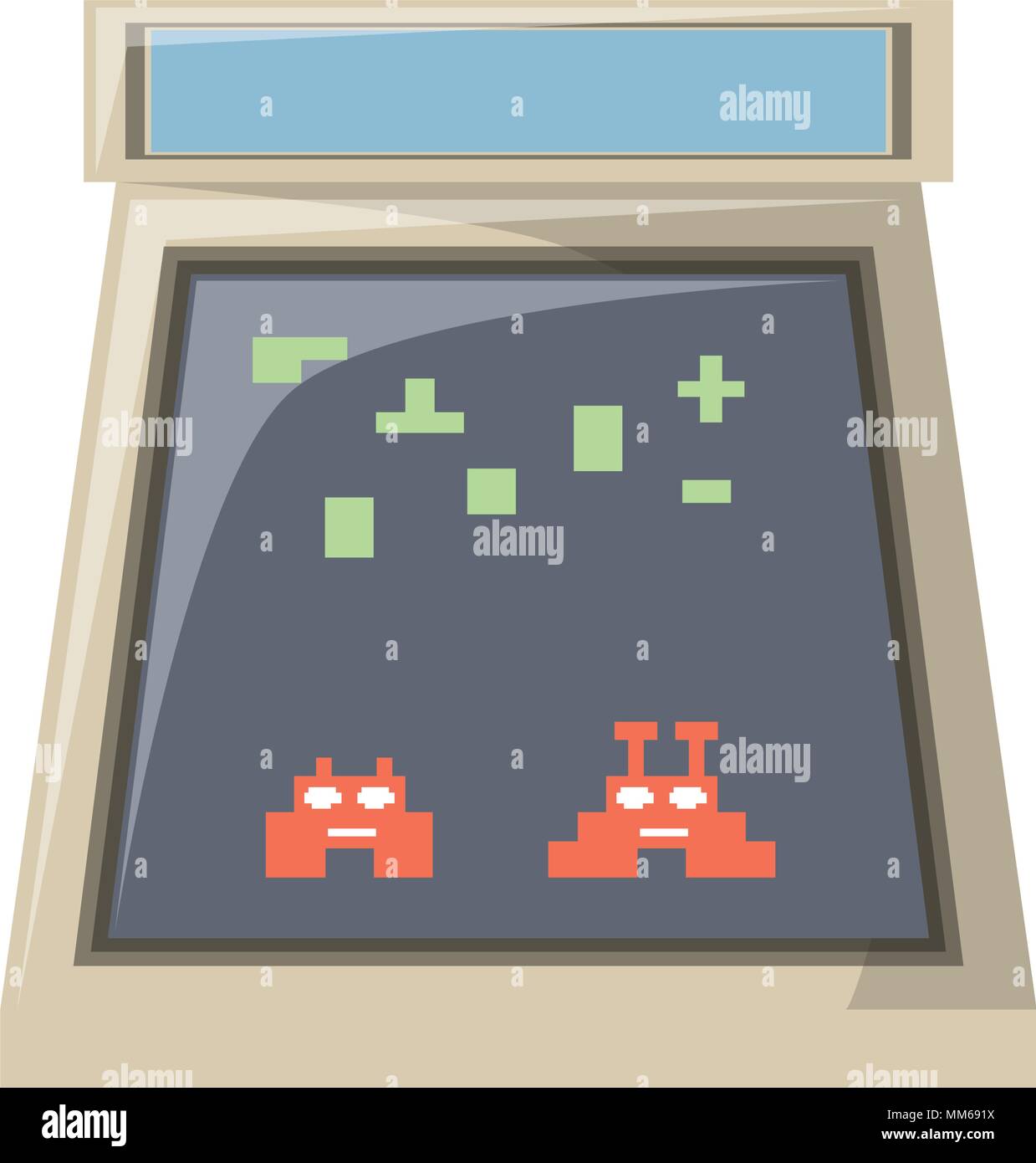 arcade machine icon over white background, colorful design. vector ...