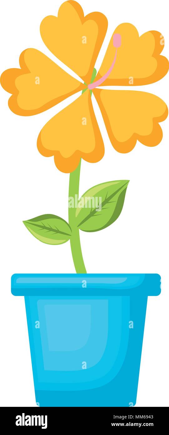 flower in a pot over white background, vector illustration Stock Vector ...