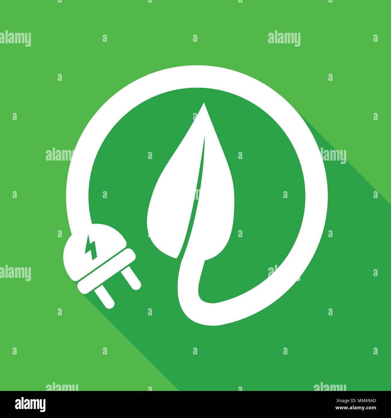 Green eco concept illustration of plug and leaf Stock Vector Image ...