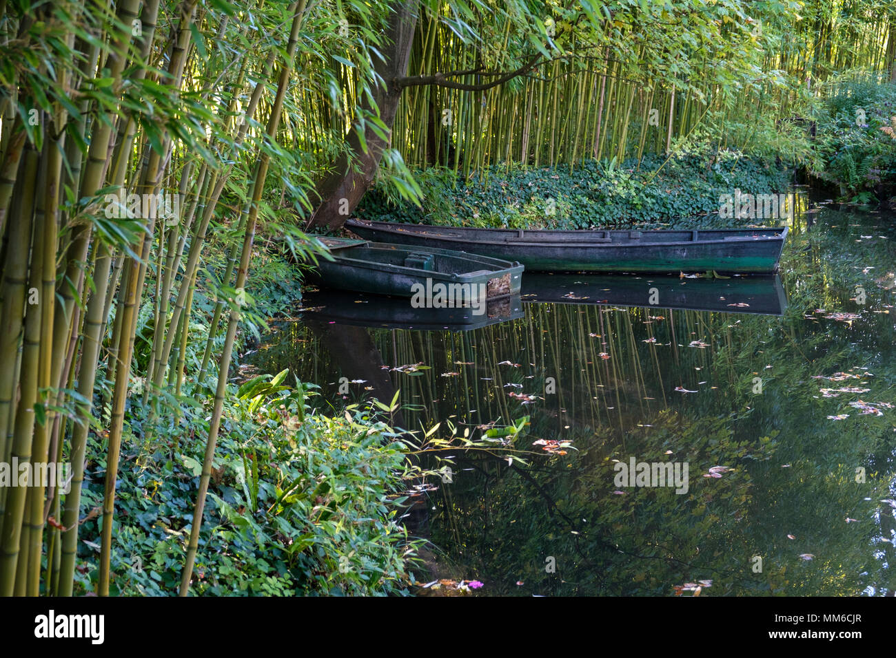 Water Lilies  and gardens, Claude Monet's house and Gardens in Giverny, France Stock Photo