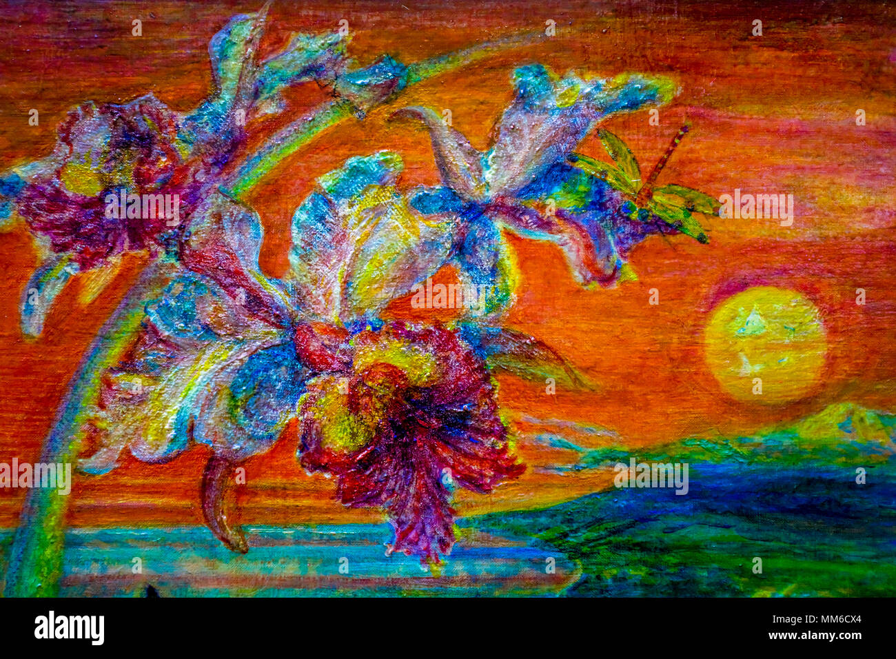 Creative abstract artwork- Acrylic canvas paintings Stock Photo