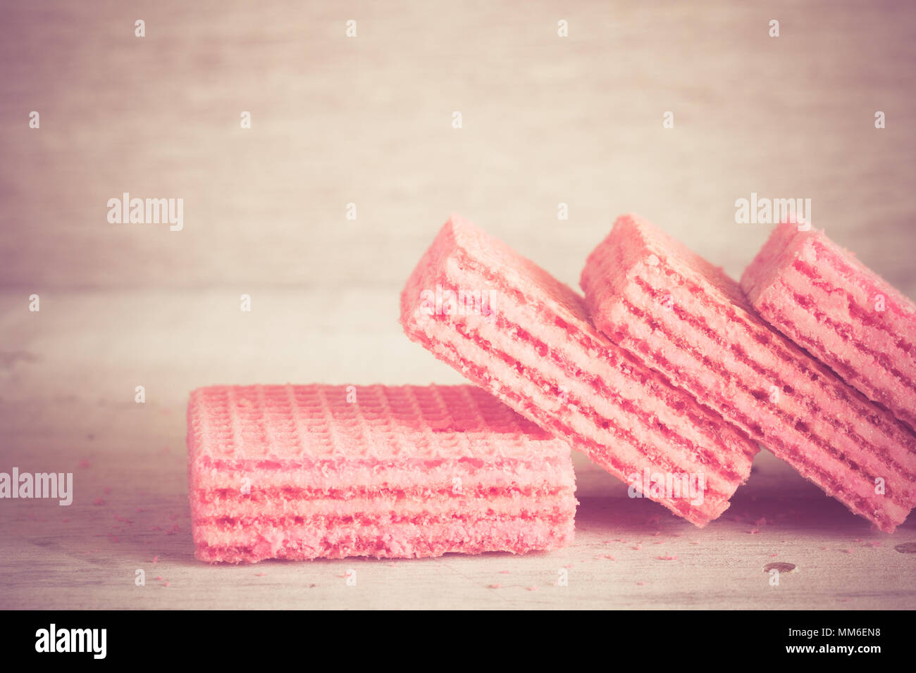 Pink wafer biscuits hires stock photography and images Alamy