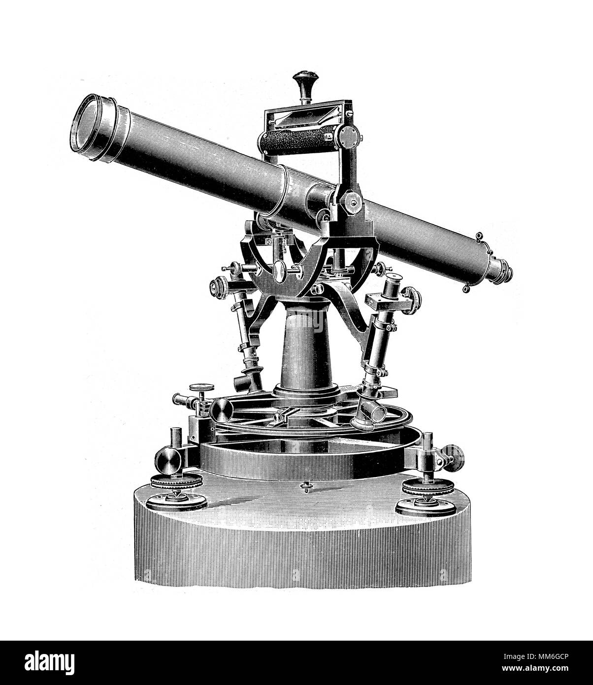 theodolite, precision instrument measuring angles with a movable