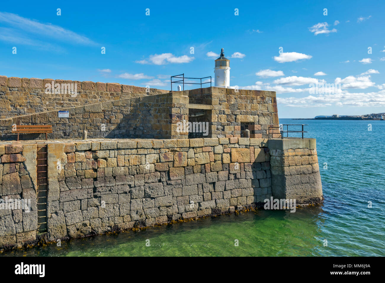 BANFF TOWN ABERDEENSHIRE SCOTLAND THE HARBOUR PIER CONSTRUCTED WITH