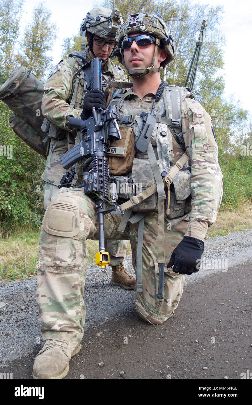 U.S. Army Spc. Miguel Lozano, a rifleman with Alpha Team, 3rd Squad ...