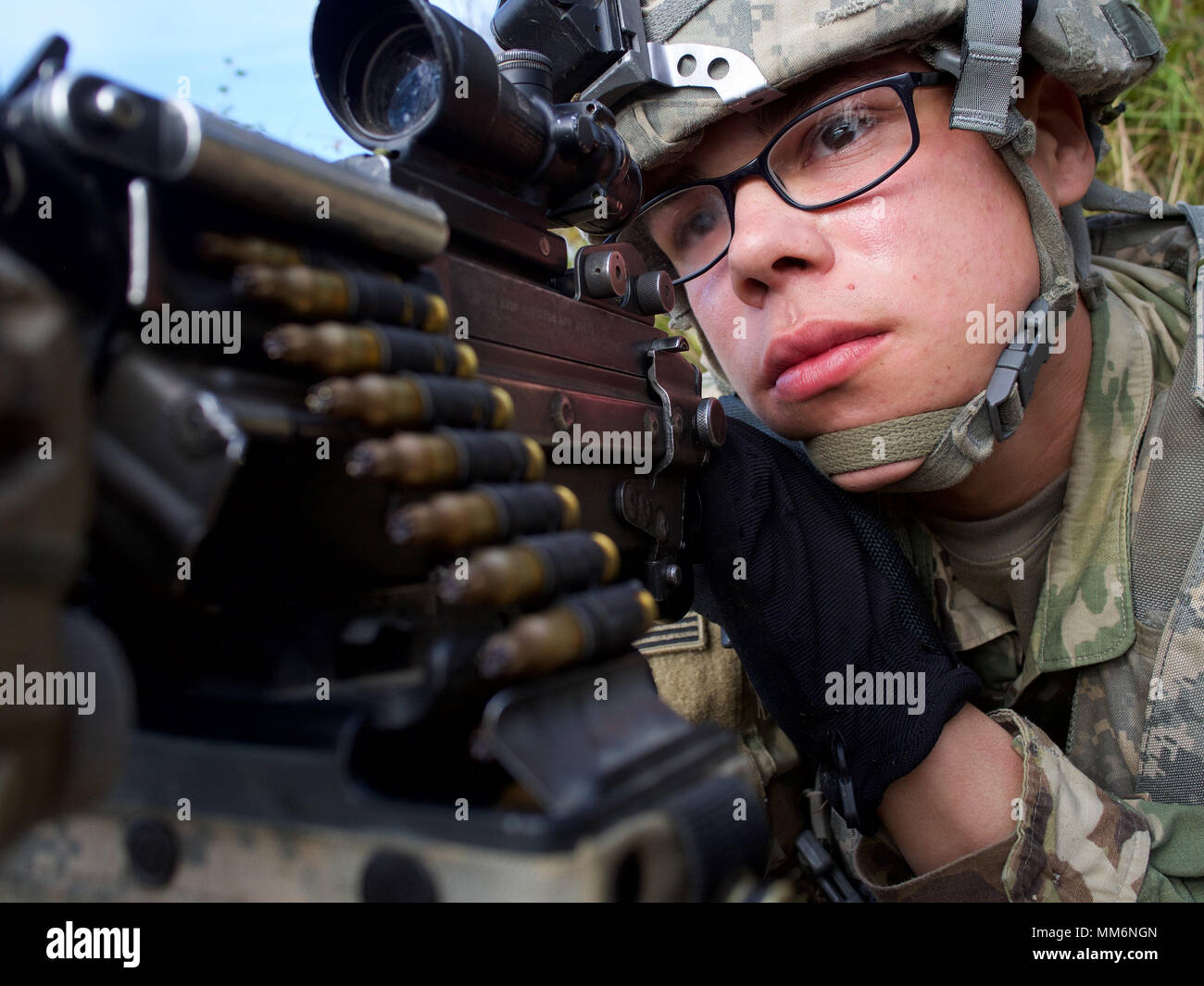 U.S. Army Pvt. Terry Bulliner, an M249 Squad Automatic Weapon gunner