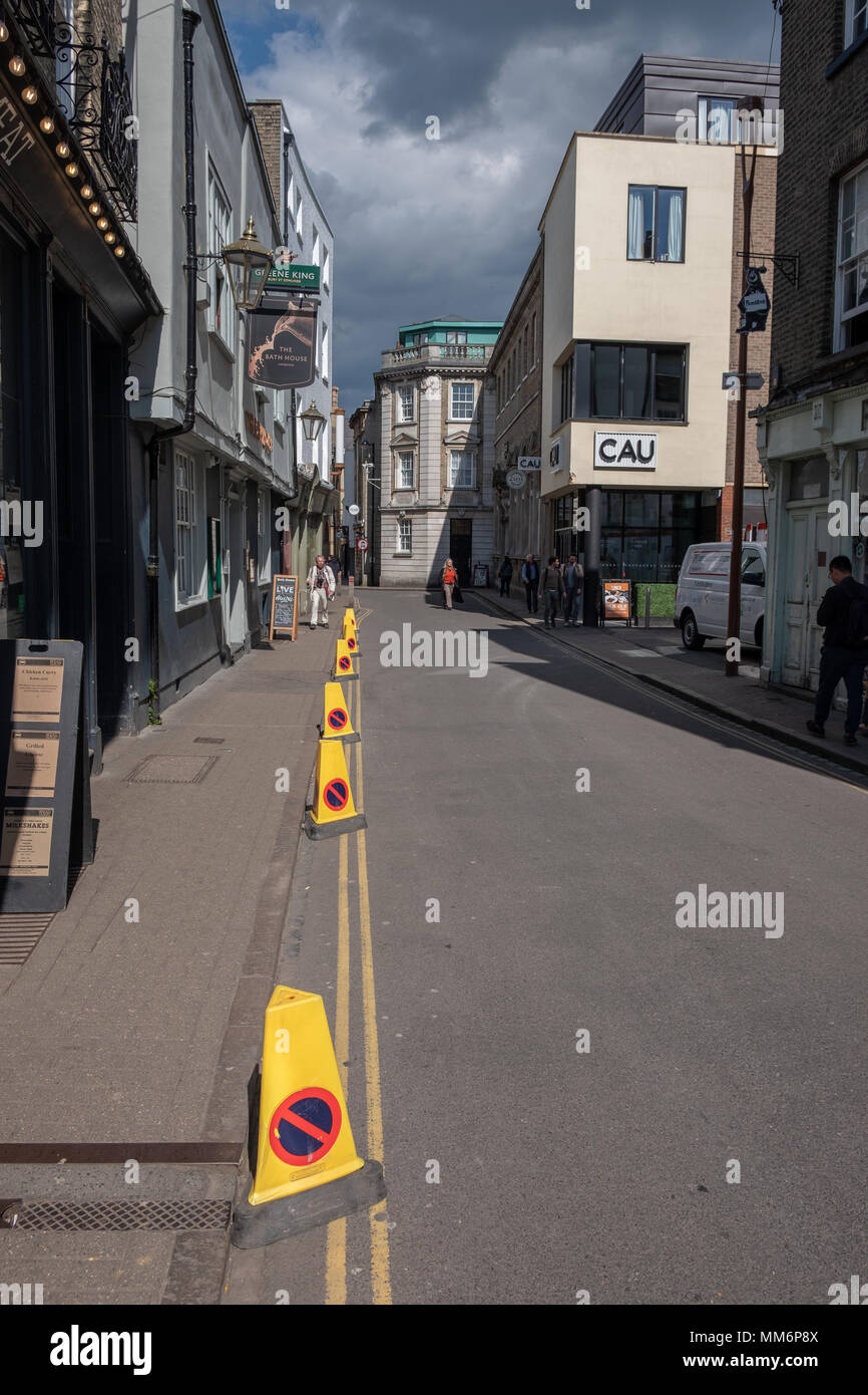 Parking restriction in Cambridge city centre Stock Photo Alamy