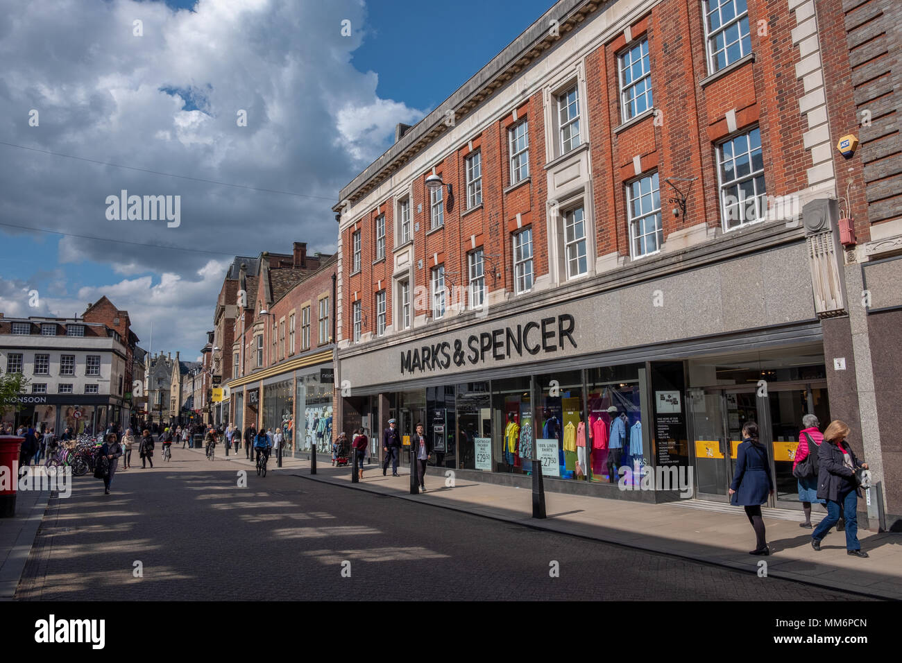 Marks And Spencer In Sidney Street Cambridge City Centre Stock Photo Alamy