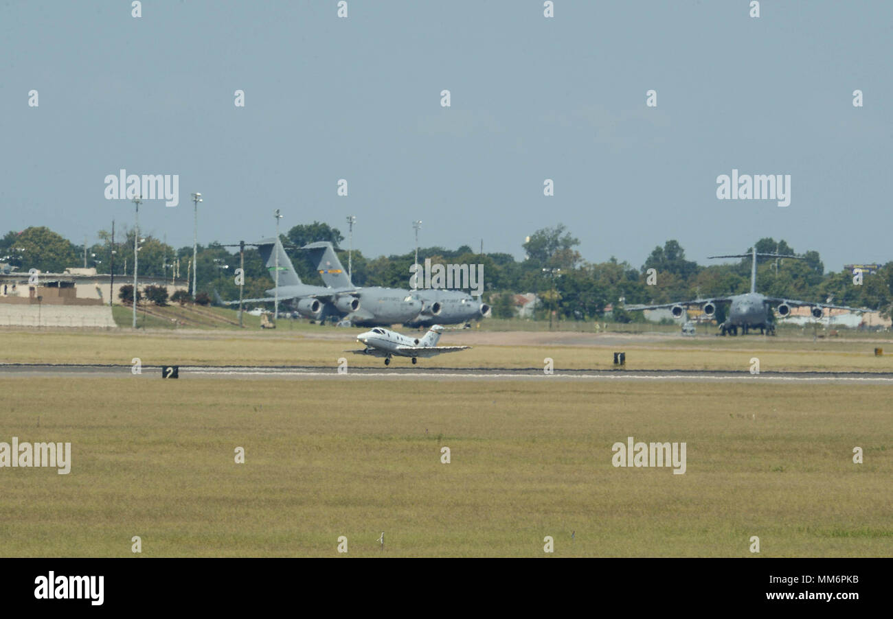 A T1 Jayhawk from Naval Air Station Pensacola, Fla., lands on the