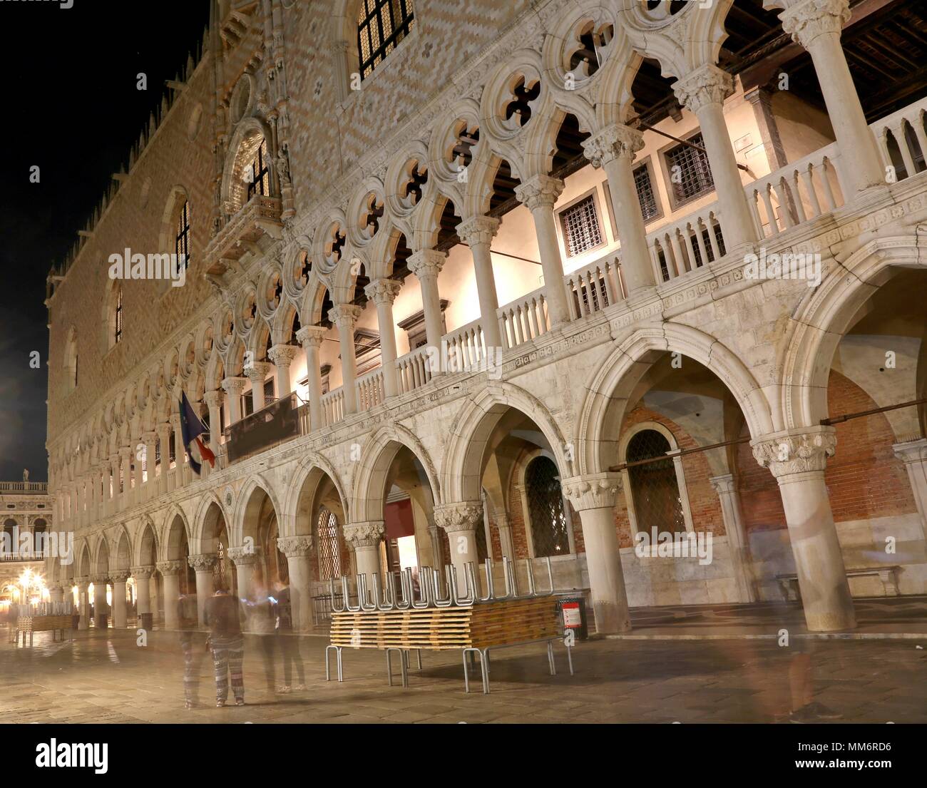 Doge's building also called Ducal Palce in Venice Italy by night Stock Photo