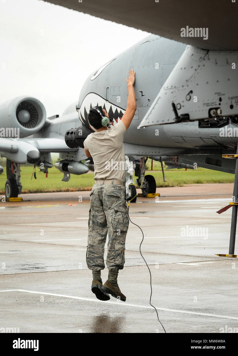Airman Akila Shrefler, A10 Thunderbolt II crew chief with the 23rd