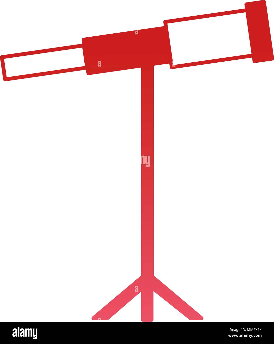telescope science instrument optical image vector illustration red design Stock Vector