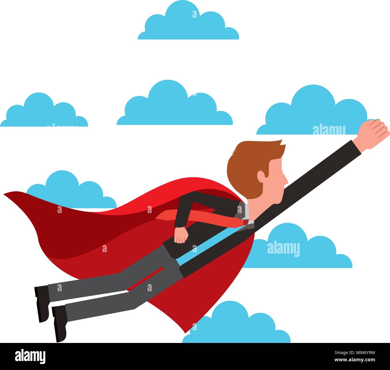 elegant businessman super hero flying vector illustration design Stock ...